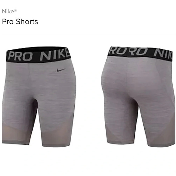 Nike Pro shorts - gray with mesh inserts activewear running workout - Picture 1 of 8